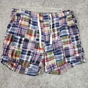 Todd Snyder Shorts Mens 36 Multicolor Madras Plaid 7 Inseam Elastic Waist Casual